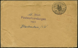 DIENSTMARKEN 1935, Umschlag Aus ALSFELD Mit Stempel 4 Stück Postwurfsendungen Nach Blankenstein, Roter Gebühr-bezahlt-St - Dienstzegels