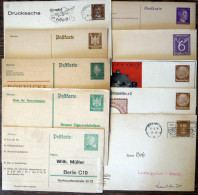 GANZSACHEN PP BRIEF, Privatpost: 1923-1940, 10 Verschiedene Karten, Pracht - Andere & Zonder Classificatie