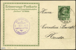 ZEPPELINPOST 9Cc BRIEF, 1913, Luftschiff Sachsen, Erinnerungs-Postkarte An Die Haida-Fahrt Mit 5 H. Kaiser Franz Joseph  - Zeppelin