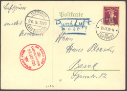 ZULEITUNGSPOST 35h BRIEF, Schweiz: 1929, Schweizfahrt, Abwurf Bern, Prachtkarte - Posta Aerea & Zeppelin