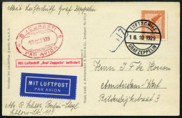 ZEPPELINPOST 42B BRIEF, 1929, Balkanfahrt, Abwurf Bukarest, Bordpost, Nur 850 Belege Befördert, Prachtkarte - Zeppelin