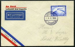 ZEPPELINPOST 76B BRIEF, 1930, Landungsfahrt Nach Darmstadt, Bordpost, Frankiert Mit 2 RM, Prachtbrief - Zeppelin