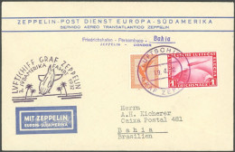 ZEPPELINPOST 150AB BRIEF, 1932, 3. Südamerikafahrt, Bordpost Der Hinfahrt, Sonderbestätigungsstempel In Schwarz, Prachtb - Luft- Und Zeppelinpost