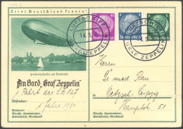 ZEPPELINPOST 0246I BRIEF, 1934, Werkstättenfahrt, Bordpost, Karte Feinst (rechts Eingerissen) - Correo Aéreo & Zeppelin