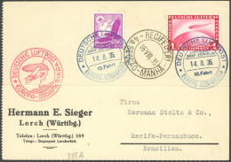 ZEPPELINPOST 315A BRIEF, 1935, 10. Südamerikafahrt, Bordpost, Prachtkarte - Correo Aéreo & Zeppelin