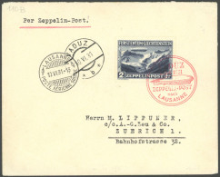 ZULEITUNGSPOST 110B BRIEF, Liechtenstein: 1931, Fahrt Nach Vaduz, Frankiert Mit Sondermarke 2 Fr., Prachtbrief - Poste Aérienne & Zeppelin