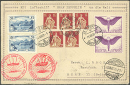 ZULEITUNGSPOST 30 BRIEF, Schweiz: 1929, Weltrundfahrt, Rundfahrt Bis Friedrichshafen, Prachtbrief - Airmail & Zeppelin