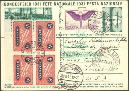 ZULEITUNGSPOST 124Ca BRIEF, Schweiz: 1931, 1. Südamerikafahrt, Bis Rio De Janeiro, Prachtkarte - Luft- Und Zeppelinpost
