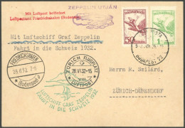 ZULEITUNGSPOST 166a BRIEF, Ungarn: 1932, Schweizfahrt, Abwurf Zürich, Prachtkarte - Correo Aéreo & Zeppelin