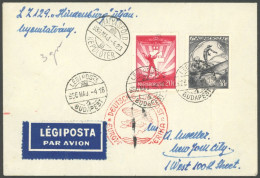 ZULEITUNGSPOST 406C BRIEF, Ungarn: 1936, 1. Nordamerikafahrt, Auflieferung Frankfurt (c), Prachtbrief - Poste Aérienne & Zeppelin