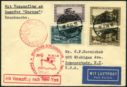 KATAPULTPOST 167Sr BRIEF, Saargebiet: 22.7.1934, &quot,Europa&quot, - New York, Prachtbrief, RRR!, Nur 15 Belege Beförde - Storia Postale