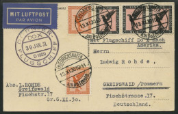 DO-X LUFTPOST 7.c.d. BRIEF, 13.11.1930, Aufgabe Friedrichshafen, Via Rio Nach Europa, Mit Durchgangsstempel 22.IV.31, Fr - Cartas & Documentos