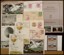 PIONIERFLUGPOST 1909-1914 1897-1926, 10 Verschiedene Karten, Ballonpost Und Luftpost, Pracht - Vliegtuigen