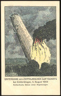 ALTE ANSICHTSKARTEN 1908, LZ 4 (ZII), Echterdingen Katastrophe, Farbige Künstlerkarte Vom Verlag Jehle, Gebraucht, Prach - Sonstige & Ohne Zuordnung