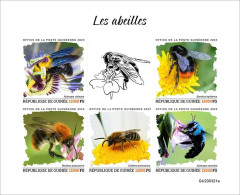 Guinea 2023, Animals, Bees, 5val In BF IMPERFORATED - Abejas