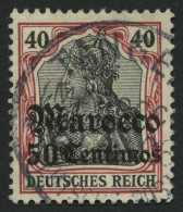 DP IN MAROKKO 40 O, 1908, 50 C. Auf 40 Pf., Mit Wz., Pracht, Gepr. Starauschek, Mi. 180.- - Marokko (kantoren)