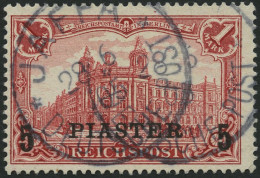 DP TÜRKEI 20II O, 1903, 5 PIA. Auf 1 M., Aufdruck Type II, Stempel JAFFA, Pracht, Gepr. W. Engel, Mi. 130.- - Turquie (bureaux)