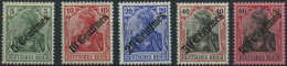 DP TÜRKEI 48-52 , 1908, Diagonaler Aufdruck, Falzreste, Prachtsatz, Mi. 100.- - Turquia (oficinas)