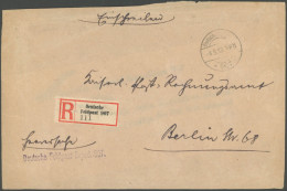DP TÜRKEI 1918, Deutsche Feldpost Expedition 907, Einschreibumschlag Mit R-Zettel, Tarnstempel Und Violettem L1 Von TIFL - Turchia (uffici)