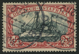 DEUTSCH-OSTAFRIKA 21b O, 1901, 3 R. Dunkelrot/grünschwarz, Ohne Wz., Stempel BAGAMOYO, Pracht, Gepr. Bothe, Mi. 230.- - Duits-Oost-Afrika