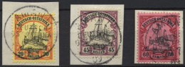 DEUTSCH-OSTAFRIKA 26,28/9 BrfStk, 1905, 20, 45 Und 60 H. Kaiseryacht, Ohne Wz., 3 Prachtbriefstücke, Mi. (185.-) - África Oriental Alemana