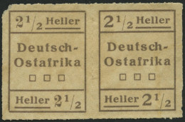 DEUTSCH-OSTAFRIKA III W2 , 1916, 21/2 H. Schwärzlichbraun Im Waagerechten Paar, Type II, I, Feinst (linke Obere Ecke Def - Duits-Oost-Afrika