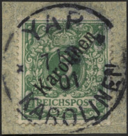 KAROLINEN 2I BrfStk, 1899, 5 Pf. Diagonaler Aufdruck, Prachtbriefstück, Fotoattest Dr. Steuer, Mi. (750.-) - Isole Caroline