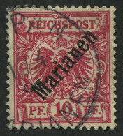 MARIANEN 3I O, 1899, 10 Pf. Diagonaler Aufdruck, Ein Brauner Zahn Sonst Pracht, Gepr. Jäschke-L., Mi. 240.- - Mariannes