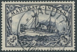 MARSHALL-INSELN 24 O, 1901, 3 M. Violettschwarz, Pracht, Mi. 240.- - Marshalleilanden