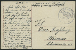 MSP VON 1914 - 1918 32 (Kleiner Kreuzer ROSTOCK), 20.6.1915, Feldpost-Ansichtskarte Von Bord Der Rostock, Pracht - Marittimi