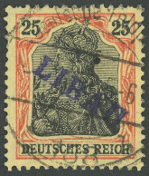 LIBAU 5Ba O, 1919, 25 Pf. Rotorange/schwarz, Type II, Aufdruck Violettblau, Kleiner Zahnfehler Sonst Pracht, Gepr. A. Sc - Occupation 1914-18