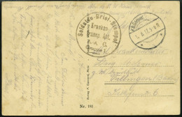 FELDPOST I.WK 1917, Feldpost-Ansichtskarte Mit L1 KRANKENTRANSPORTABTEILUNG A-A C. GRUPPE 1, Pracht - Cartas & Documentos