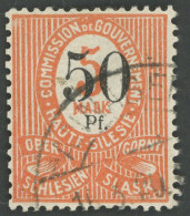 OBERSCHLESIEN 12aIa O, 1920, 50 Pf. Auf 5 M. Orange, Pracht, Gepr. U.a. Gruber, Mi. 65.- - Andere & Zonder Classificatie