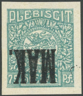 SCHLESWIG 10P 2K , 1920, 75 Pf. Dunkelblaugrün, Ungezähnter Probedruck Mit Kopfstehendem Aufdruck MAK, Postfrisch, Prach - Sonstige & Ohne Zuordnung