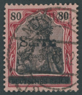 SAARGEBIET 16IIIZ O, 1920, 80 Pf. Karminrot/grauschwarz Auf Mittelgraurot, Type III, Sarre Stark Zerquetscht, Pracht, Fo - Otros & Sin Clasificación