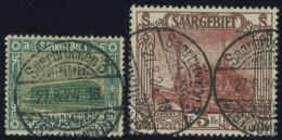 SAARGEBIET 93,97 O, 1922, 75 C. Und 5 Fr. Landschaftsbilder III, 2 Prachtwerte, Mi. 85.- - Autres & Non Classés