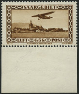 SAARGEBIET 159I , 1932, 5 Fr. Flugpost Mit Abart Blitzableiter Auf Dem Kirchendach, Fast Postfrisch, Pracht, Mi. 150.- - Altri & Non Classificati