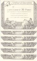 6 Bons 30 F Vierges Certificat De Souscription à L'Exposition PhilexFrance 89 Inspirés D'un "assignat" NEUFS - Notgeld