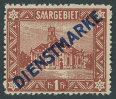 SAARGEBIET D 11I , 1922, 1 Fr. Ludwigskirche, Type I, Postfrisch, Pracht, Mi. 180.- - Oficiales