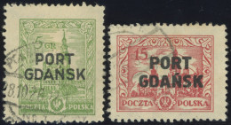 PORT GDANSK 12,14 O, 1926, 5 Gr. Gelbgrün Und 15 Gr. Lebhaftkarminrot, üblich Gezähnt Pracht, Mi. 120.- - Otros & Sin Clasificación