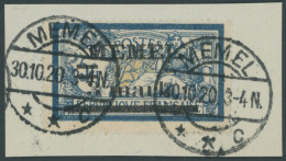 MEMELGEBIET 30 BrfStk, 1920, 3 M. Auf 5 Fr. Dunkelblau/hellbraunocker, Prachtbriefstück, Gepr. Huylmans, Mi. (90.-) - Memelgebiet 1923