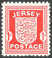 JERSEY 2z , 1941, 1 P. Rot, Gestrichenes Papier, Postfrisch, Pracht, Mi. 80.- - Ocupación 1938 – 45