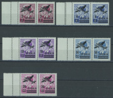 SERBIEN 66-70L , 1942, Flugpost In Waagerechten Paaren Mit Links Anhängenden Kleinen Leerfeldern, Postfrischer Prachtsat - Besetzungen 1938-45