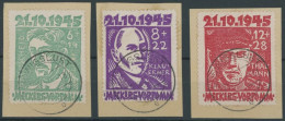 MECKLENBURG-VORPOMMERN 20-22a BrfStk, 1945, Opfer Des Faschismus, Stempel LUDWIGSLUST, Prachtsatz, Gepr. Kramp, Mi. 240. - Autres & Non Classés