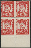 MECKLENBURG-VORPOMMERN 28b VB , 1945, 12 Pf. Dunkelrosa Kinderhilfe Im Randviererblock, Pracht, Gepr. Kramp, Mi. 320.- - Other & Unclassified