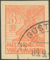MECKLENBURG-VORPOMMERN 34ya O, 1946, 8 Pf. Lebhaftrötlichorange, Pracht, Gepr. Kramp, Mi. 60.- - Other & Unclassified