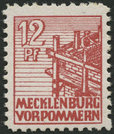 MECKLENBURG-VORPOMMERN 36xc , 1946, 12 Pf. Lebhaftbraunrot, Kreidepapier, Pracht, Gepr. Kramp, Mi. 200.- - Autres & Non Classés