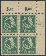 THÜRINGEN 95AXbs VB , 1945, 6 Pf. Schwärzlichbläulichgrün, Vollgummierung, Hellchromgelbes Papier, Hochglanzgummierung,  - Autres & Non Classés