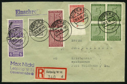 WEST-SACHSEN 133Xb Paar BRIEF, 1945, 15 Pf. Lebhaftbraunkarmin, Wz. 1X, Im Senkrechten Paar Mit Zusatzfrankatur Auf Eins - Altri & Non Classificati