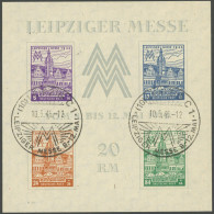 WEST-SACHSEN Bl. 5X/Ya O, 1946, Blockpaar Leipziger Messe, Beide Wz., Sonderstempel, Pracht, Mi. 700.- - Altri & Non Classificati